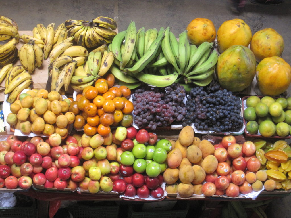 Copious amounts of fresh fruit at the market.